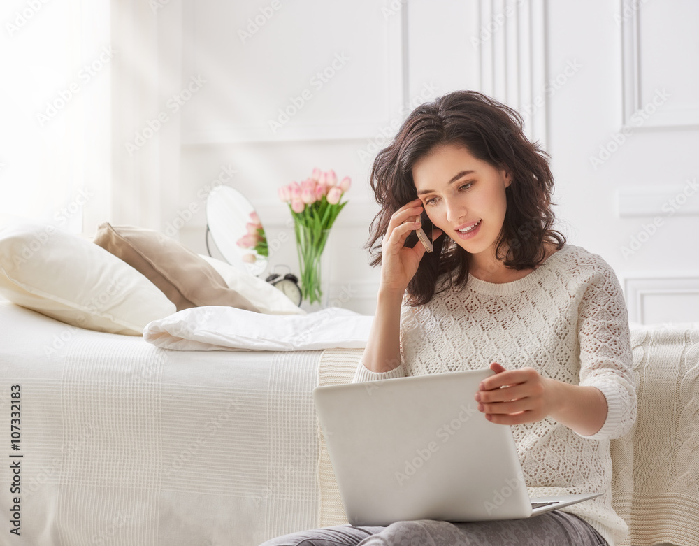 woman working on a laptop