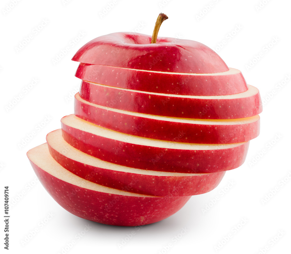 Fresh red apple isolated on white. With clipping path