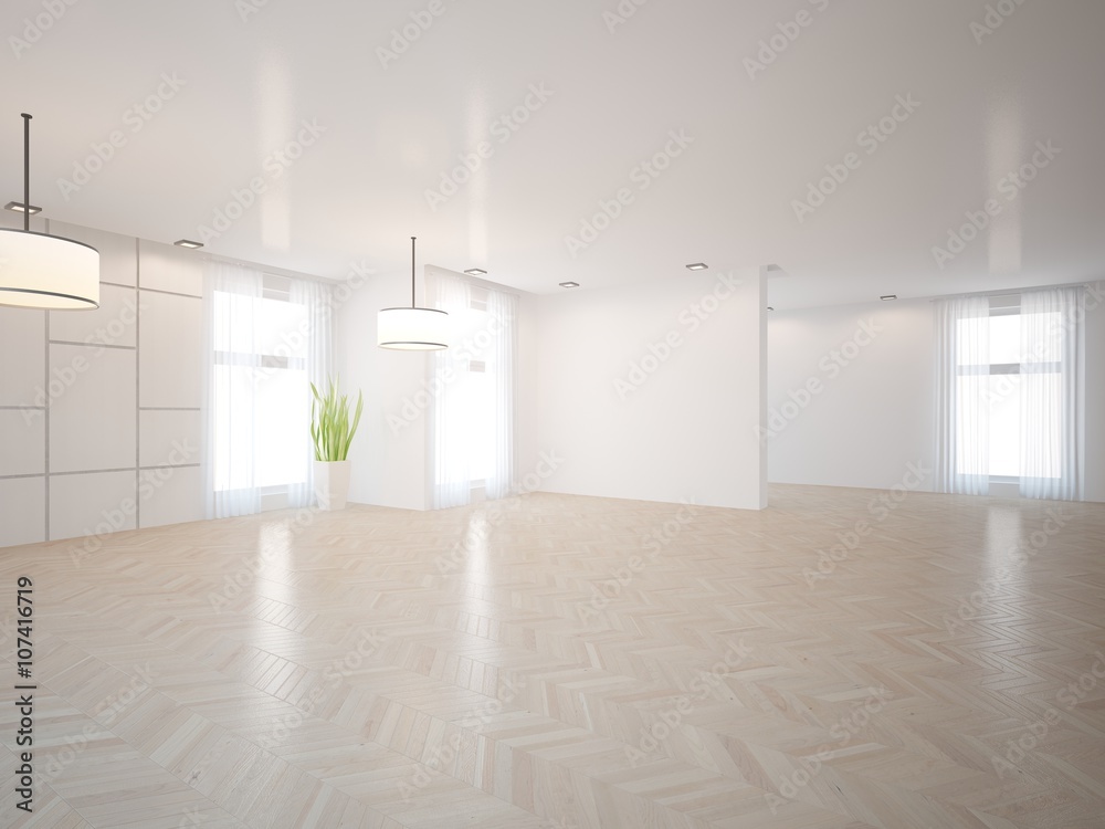 white interior design of living room