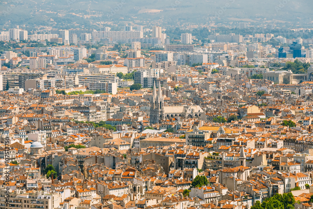 Cityscape of Marseille, France. Urban background