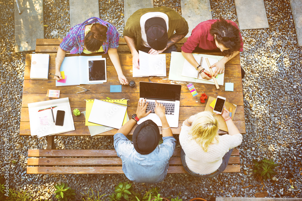 Diversity Teamwork Brainstorming Meeting Outdoors Concept