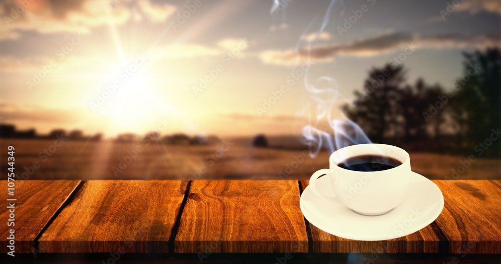 Composite image of cup of coffee