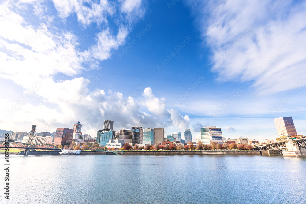 water,skyline and cityscape in portland