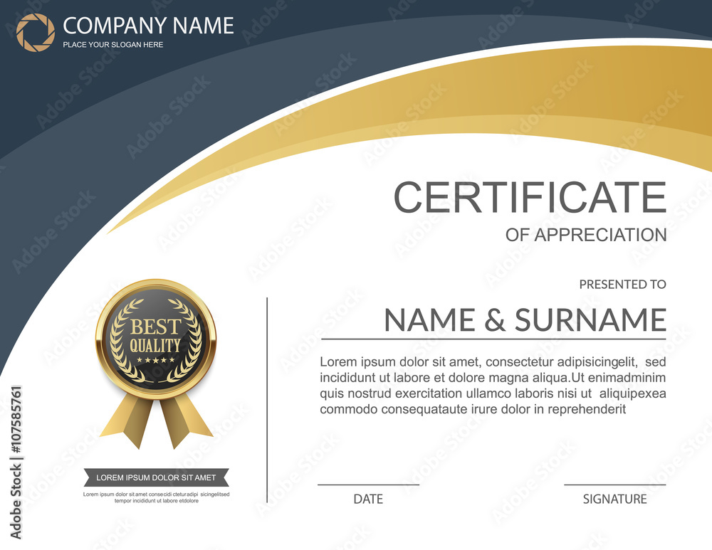 Vector certificate template.