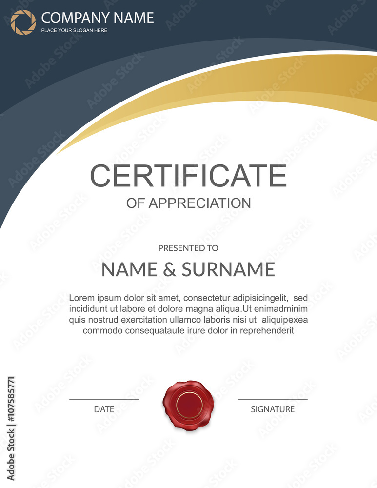 Vector certificate template.