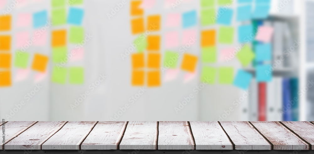 Composite image of wooden table