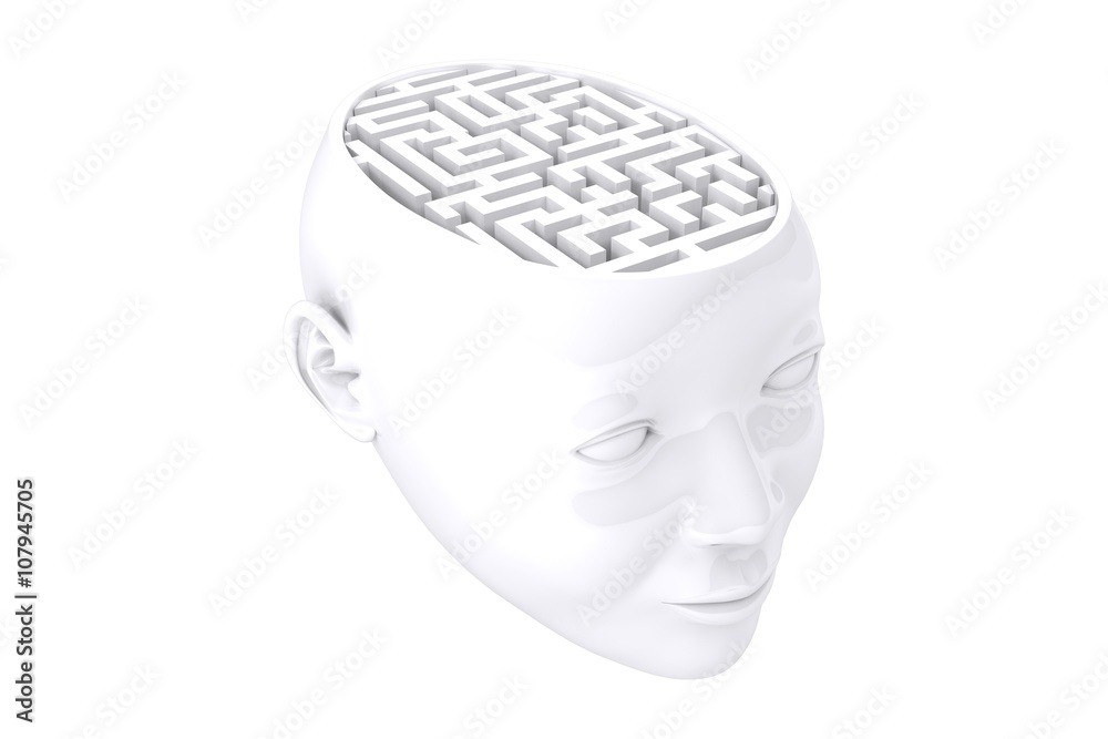 Composite image of maze as brain