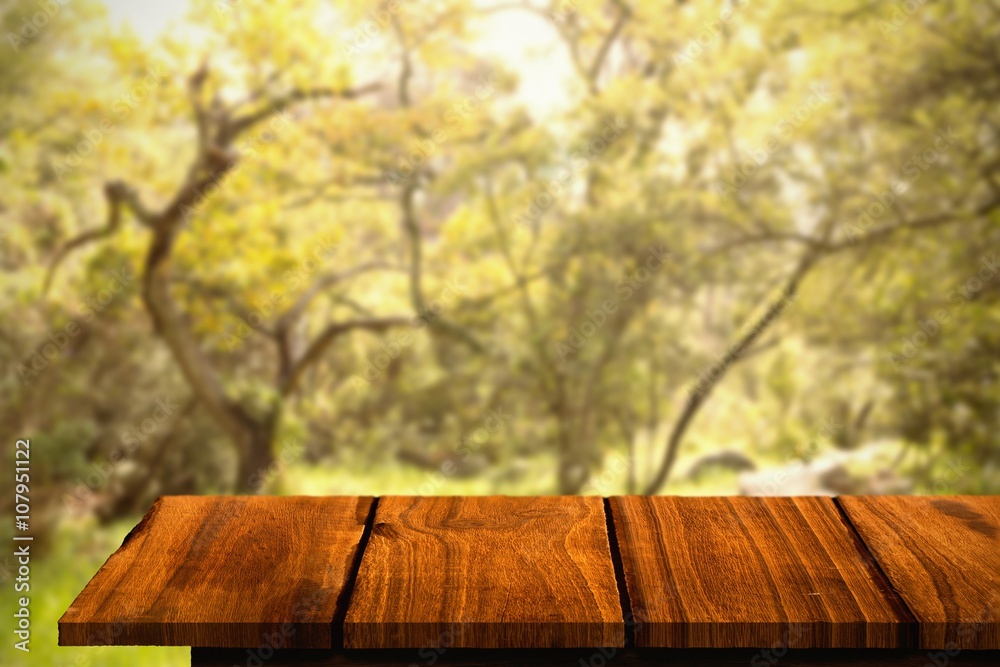 Composite image of wooden floor