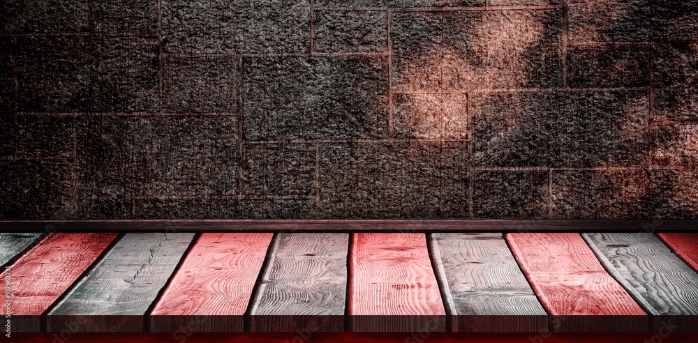 Composite image of red and khaki parquet