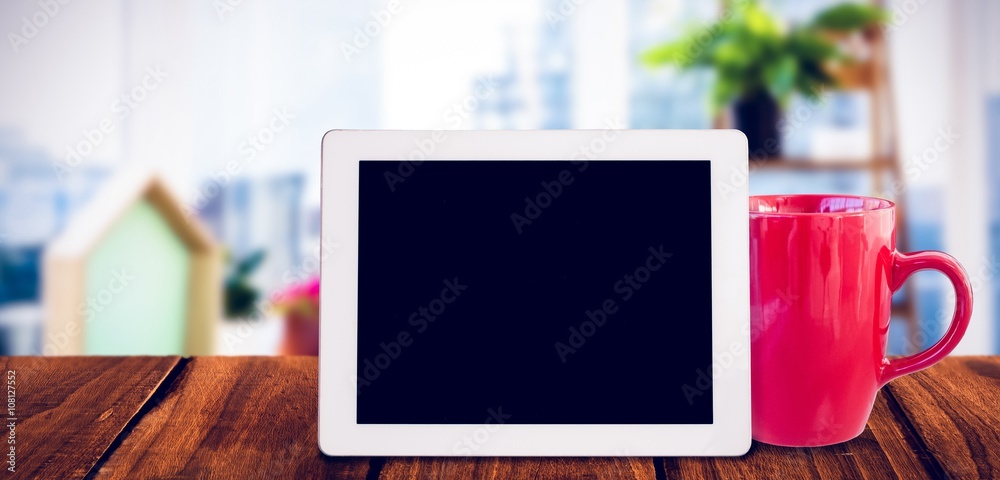 Composite image of tablet pc