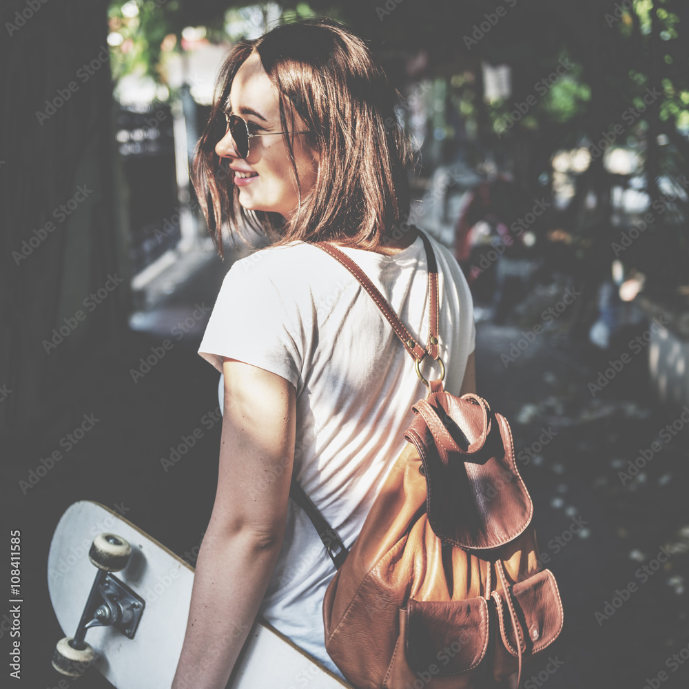 Funky Fresh Hipster Enjoyment Skateboarding Concept