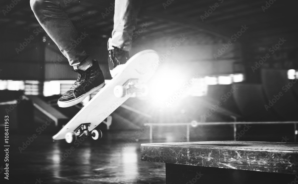 Skateboarding Practice Freestyle Extreme Sports Concept