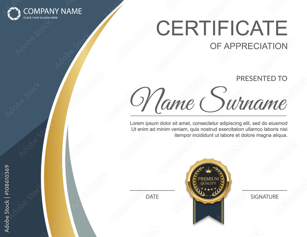 Vector certificate template.