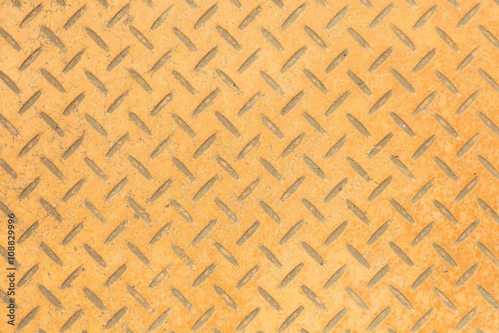 Yellow diamond plate texture and background seamless