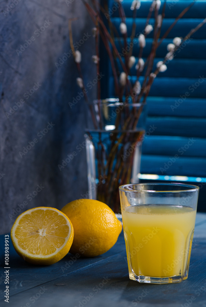 Citrus homemade lemonade, summer drink.