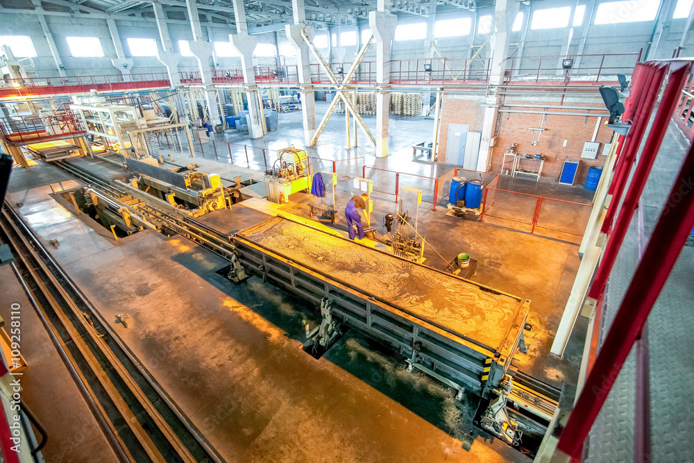 Production of aerated concrete blocks at factory production facilities