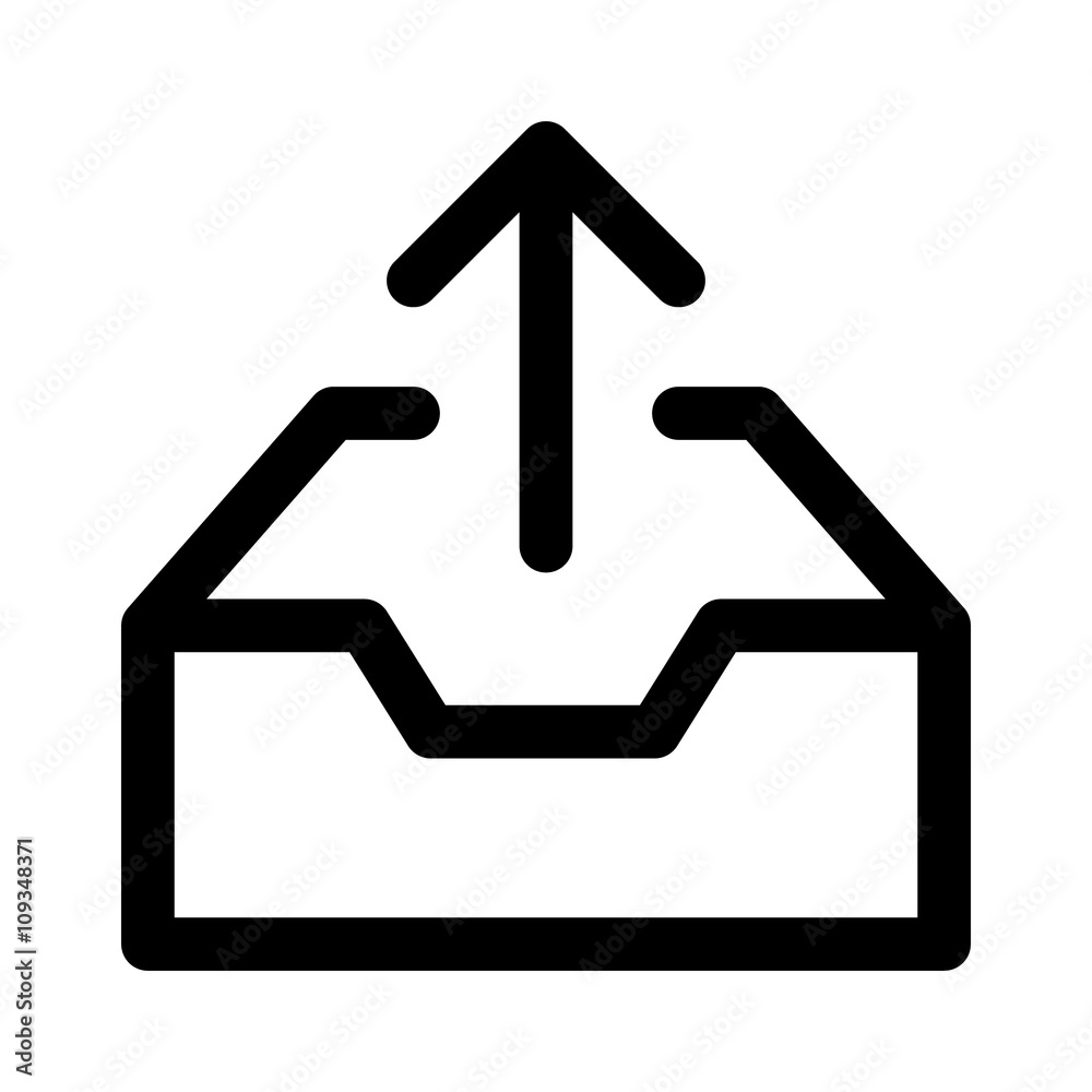 Message outbox / mail outbox line art icon for mail apps and websites