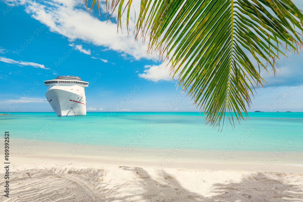 Cruise ship tropical beach