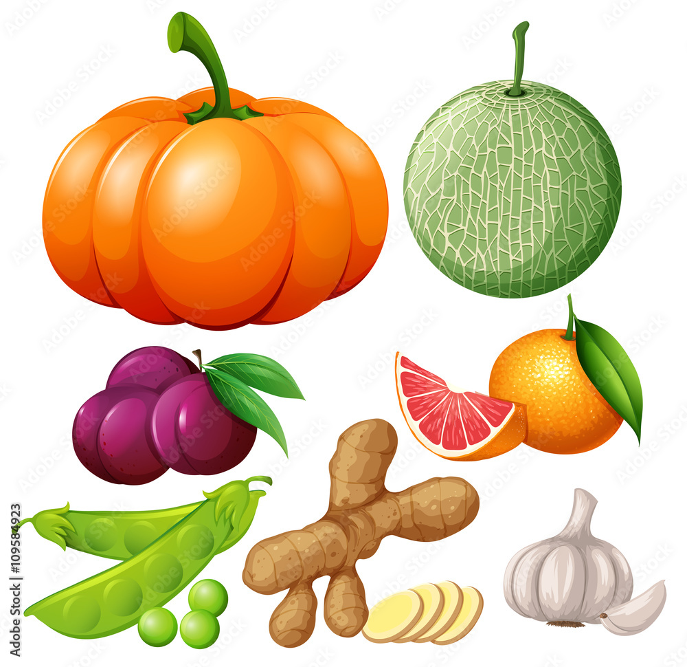 Fresh fruits and vegetables