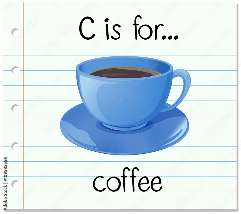 Flashcard letter C is for coffee