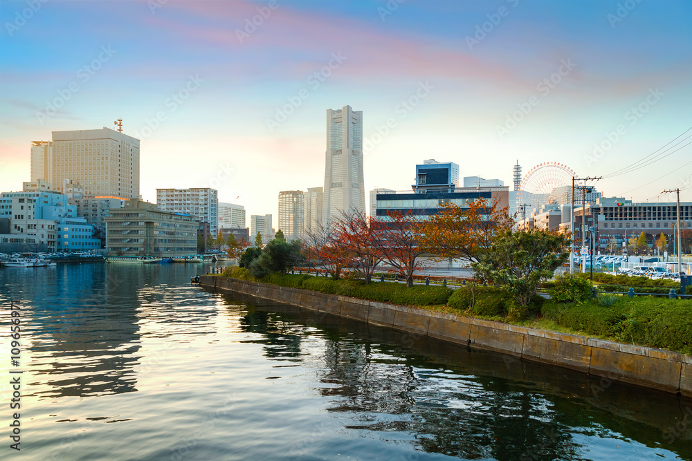 日本横滨港的Minato Mirai地区