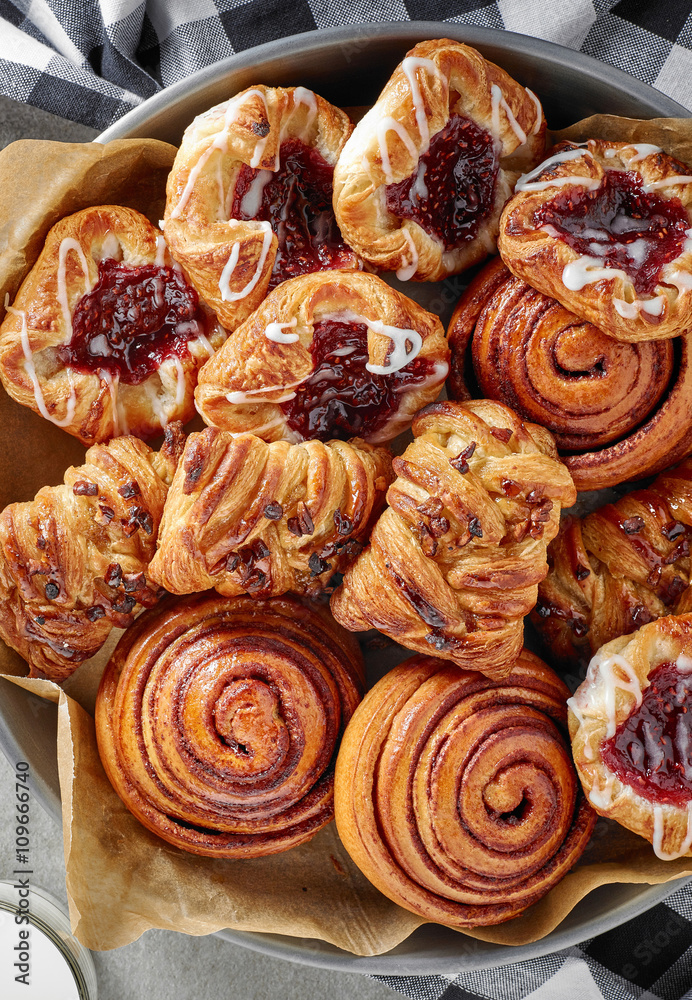 freshly baked sweet buns