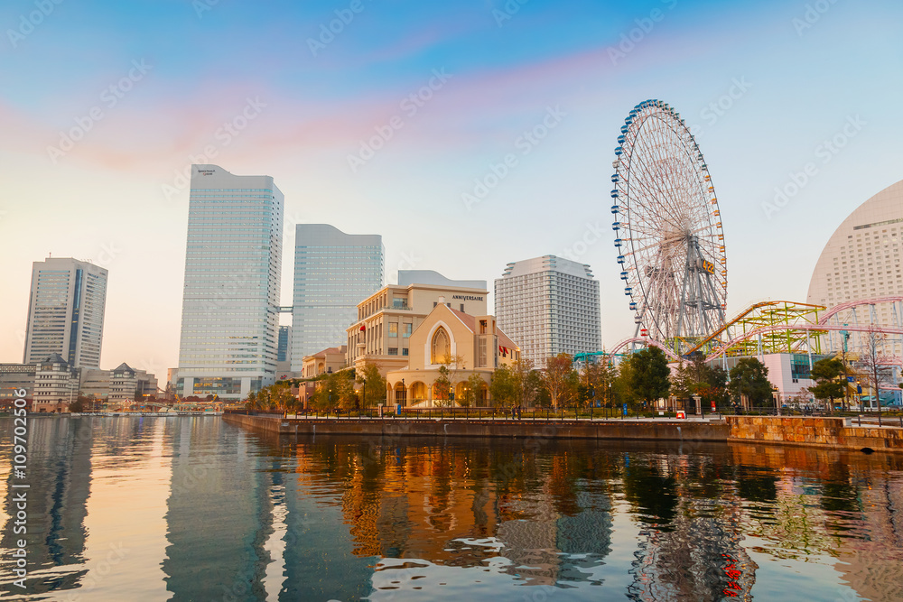 日本横滨港附近的Minato Mirai地区