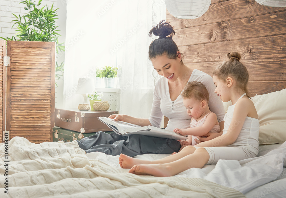 mother reading a book