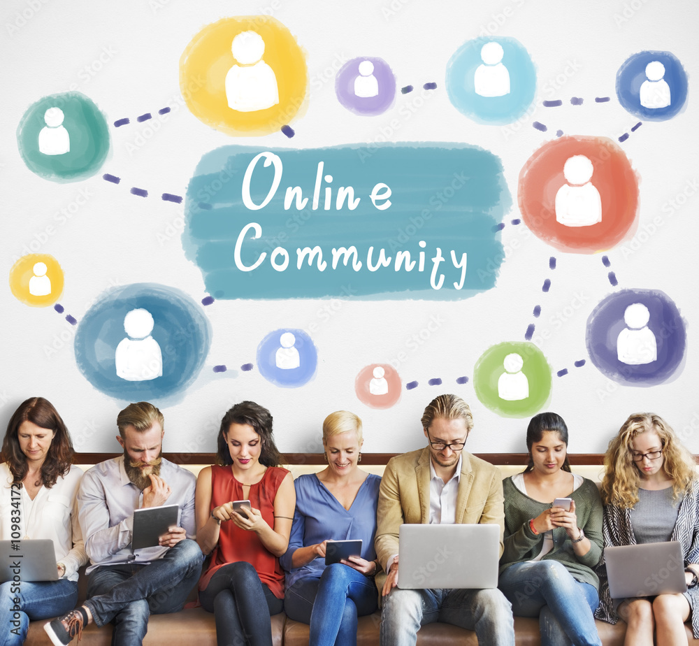 Online Community Sharing Communication Society Concept