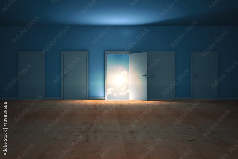 Composite image of illustration of doors