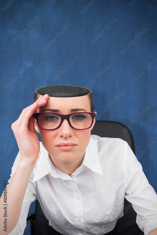 Composite image of thinking businesswoman