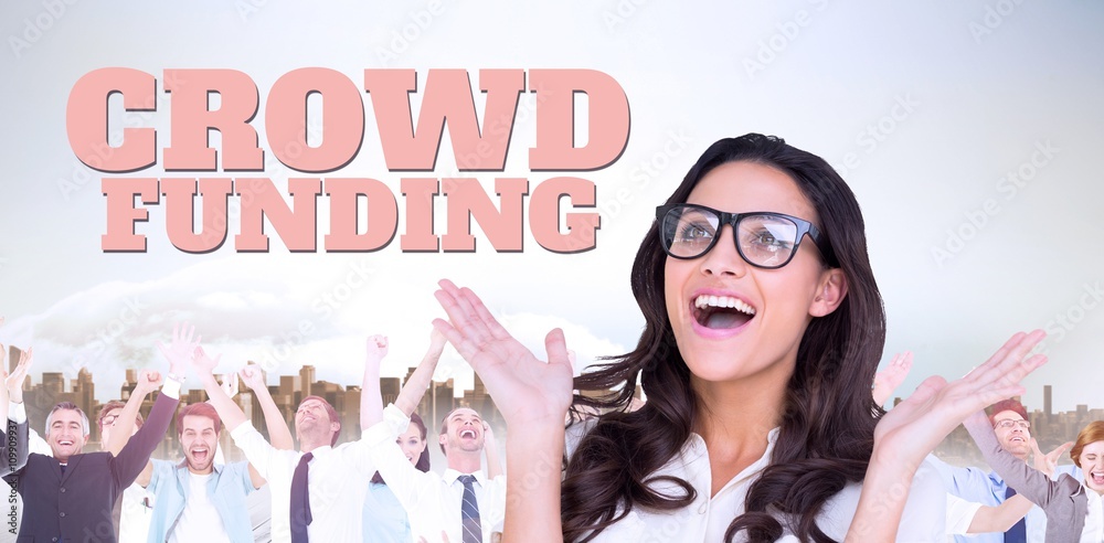 Composite image of the word crowdfunding against white backgroun