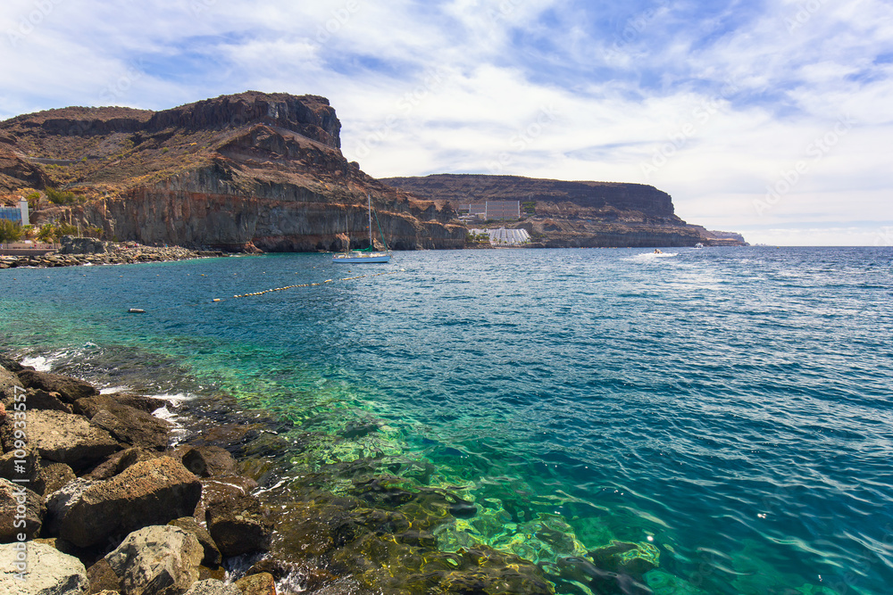 Coastline of Gran Canaria in Puerto de Mogan, Spain