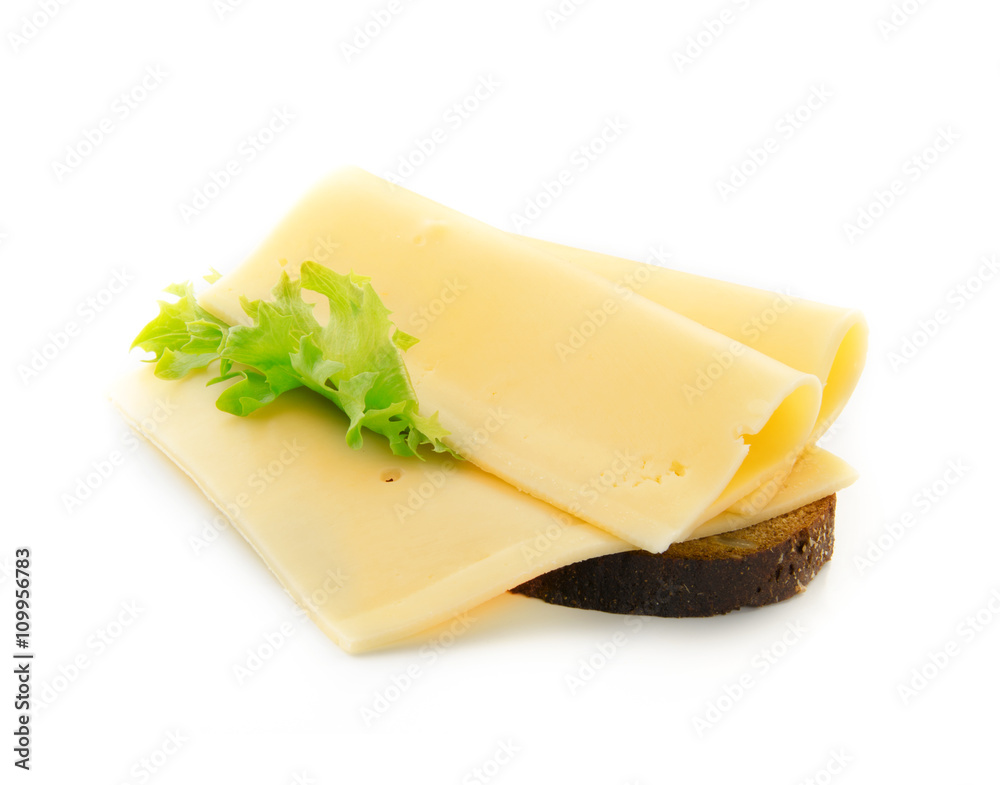 Toast bread with slices of cheese