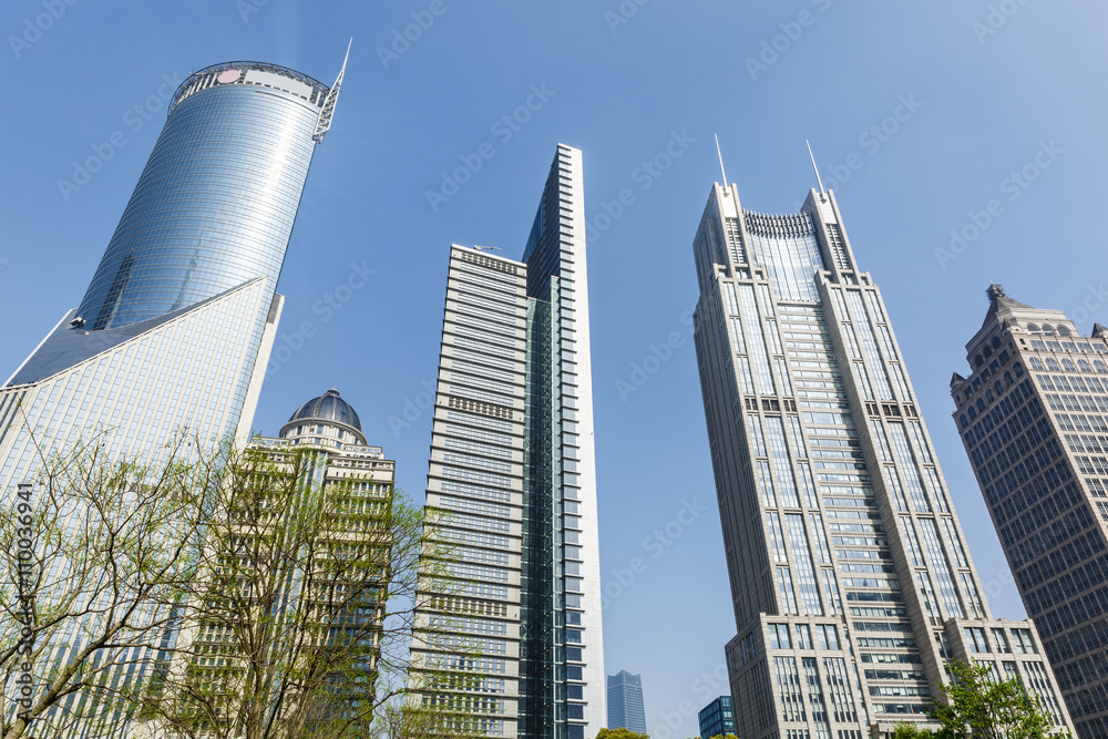 Lujiazui financial center park scenery in Shanghai，china