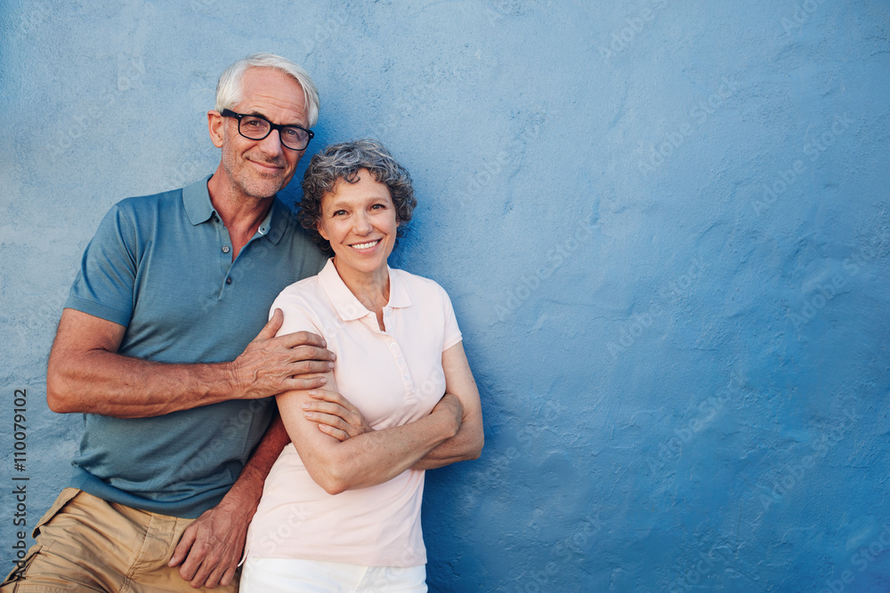 Happy senior man and woman together