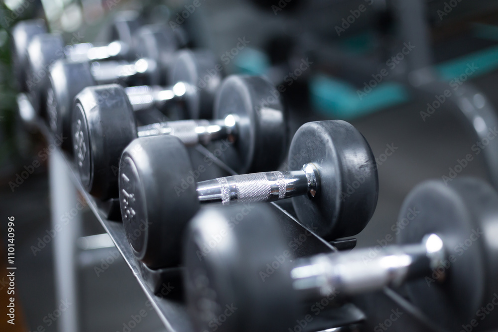 dumbbells in modern gym