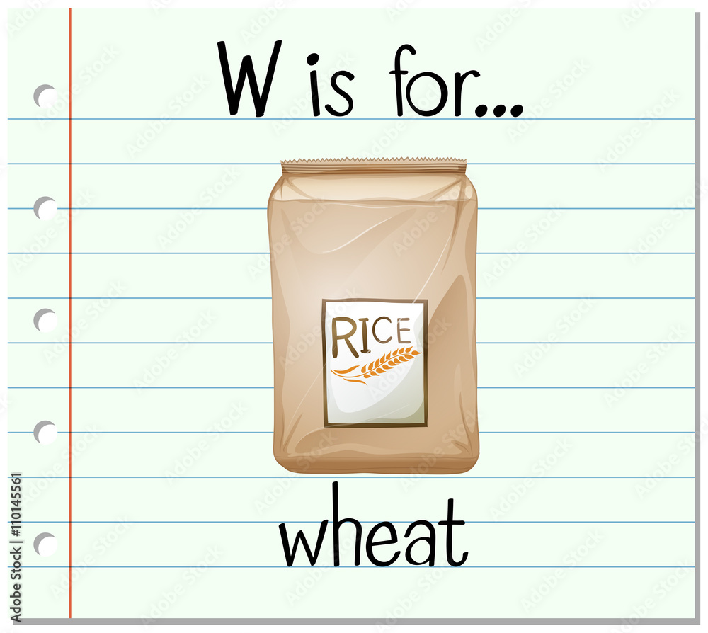 Flashcard letter W is for wheat