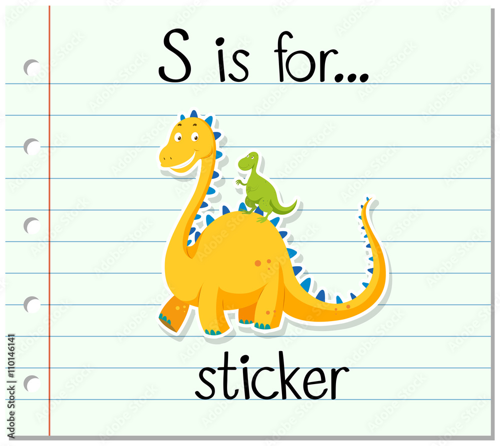 Flashcard letter S is for sticker