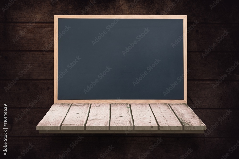 Composite image of image of a wooden board