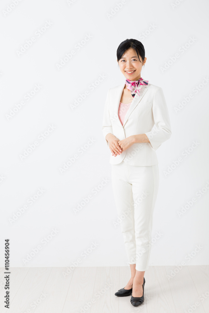 portrait of asian businesswoman isolated on white background