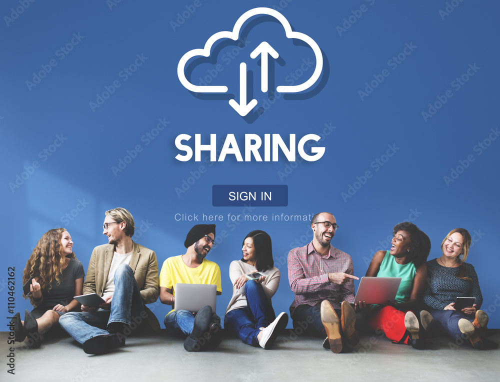 Sharing Social Media Networking Exchange Concept