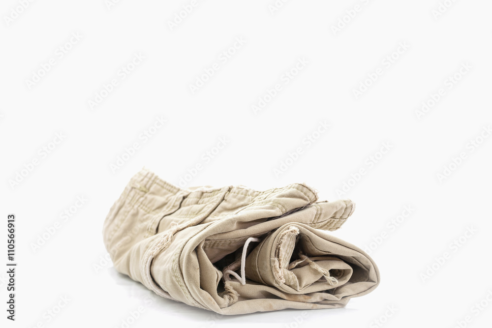 old clothes on white background.