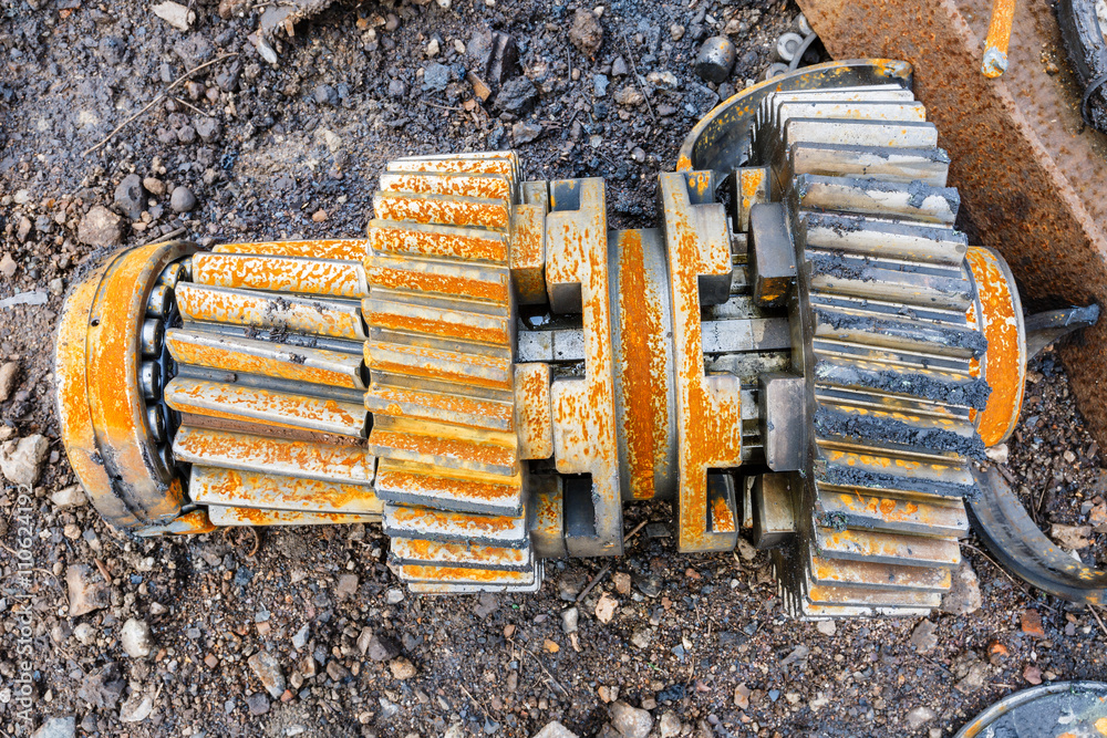 Industrial old gear abstract background