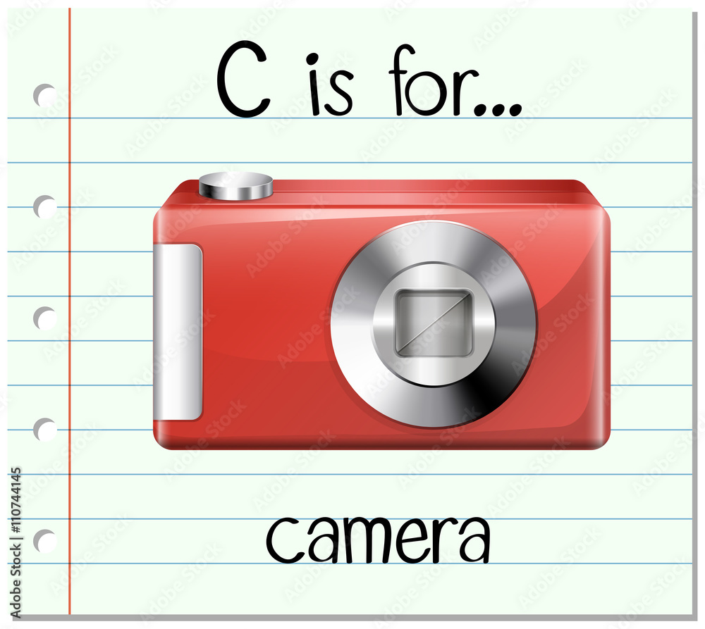 Flashcard letter C is for camera