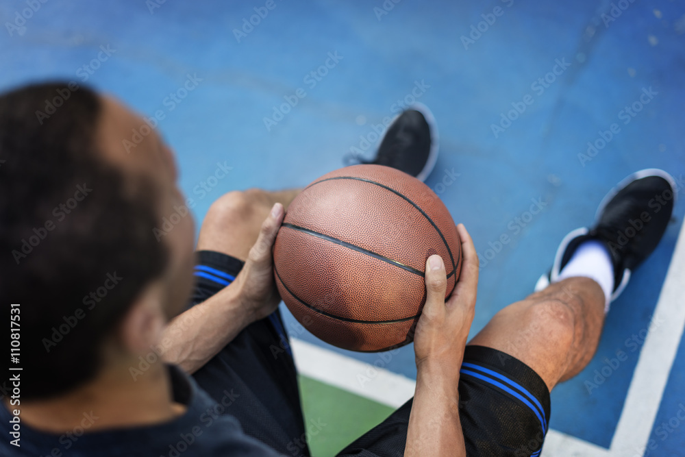 Basketball Player Athlete Exercise Sport Stadium Concept