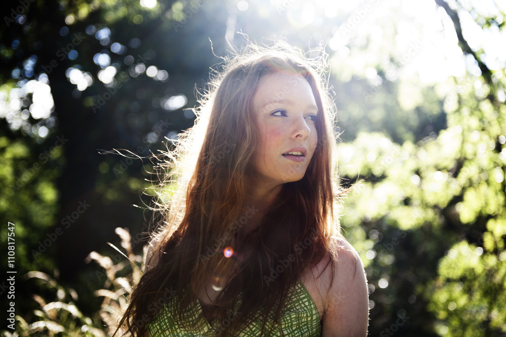 Woman Portrait Relax Nature Concept