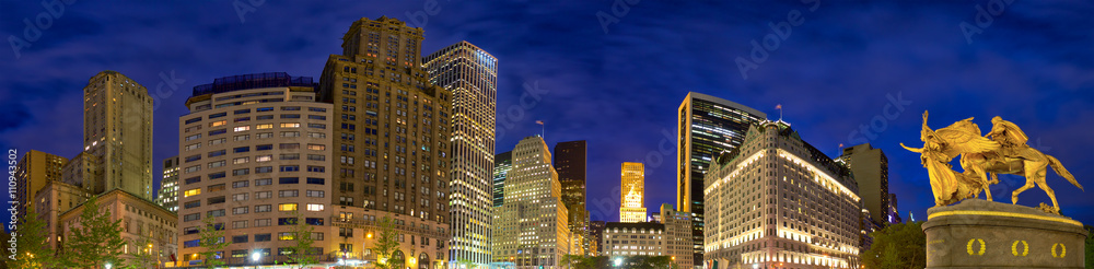 5th Avenue panorama at dusk, Manhattan, New York City