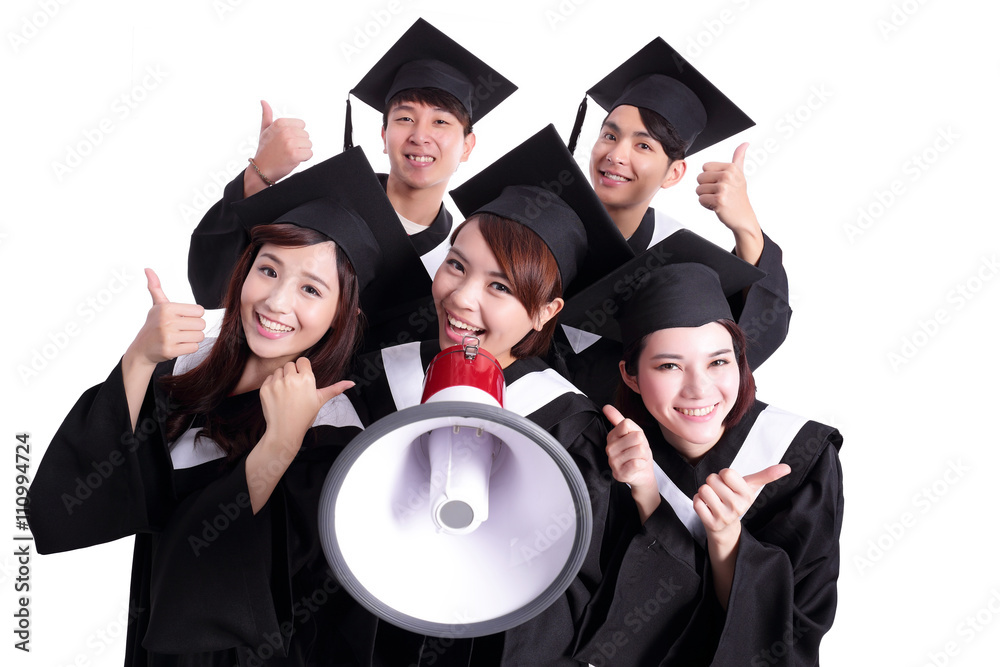 group of happy graduates student