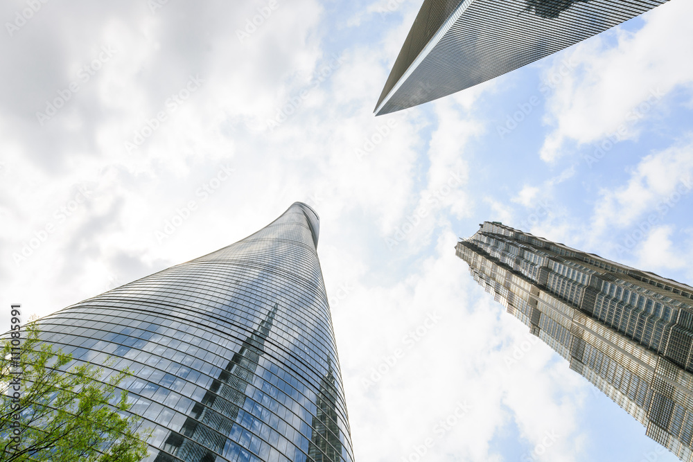 Shanghai business center skyscrapers building scenery，China